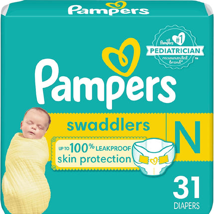Pampers Swaddlers Newborn Diapers, Size 0, 31/pk, 4pk/cs