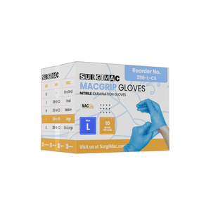 SurgiMac Vinyl Exam Glove, Blue, MacGrip, 100/Box
