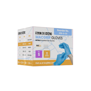 SurgiMac Vinyl Exam Glove, Blue, MacGrip, 100/Box