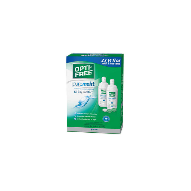 Opti-Free | Opti-Free PureMoist Contact Lens Care Solution, 2 pk./14 fl. oz. with 2 Lens Cases | 31443