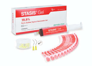 STASIS 15.5% Ferric Sulfate Topical Hemostatic Gel, 30 mL Syringe Kit | SurgiMac Dental Supply