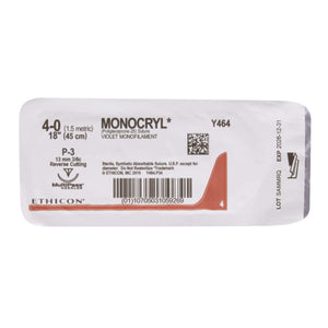Monocryl™ Poliglecaprone P-3 3/8 Circle Precision Reverse Cutting Needle Size 4-0 Monofilament | SurgiMac Dental Supply