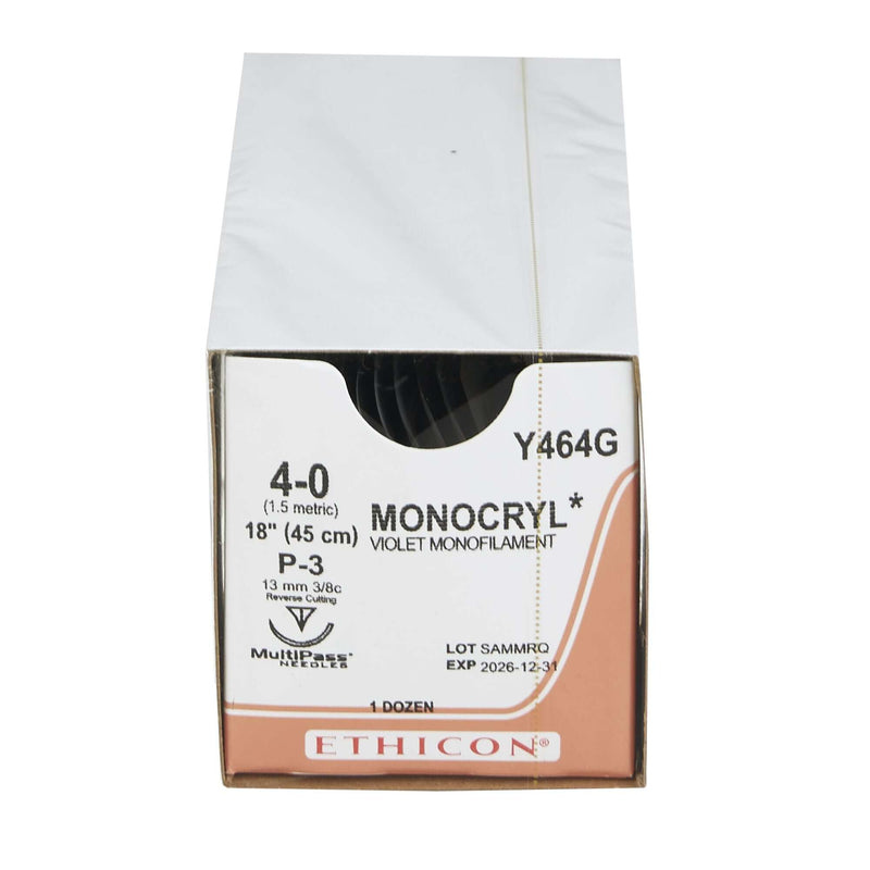 Monocryl™ Poliglecaprone P-3 3/8 Circle Precision Reverse Cutting Needle Size 4-0 Monofilament | SurgiMac Dental Supply
