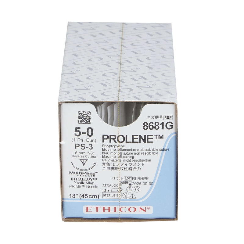 Prolene™ Polypropylene PS-3 3/8 Circle Reverse Cutting Needle Size 5-0 Monofilament | SurgiMac Dental Supply