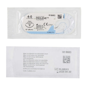 Prolene™ Polypropylene FS-2 3/8 Circle Reverse Cutting Needle Size 4-0 Monofilament | SurgiMac Dental Supply