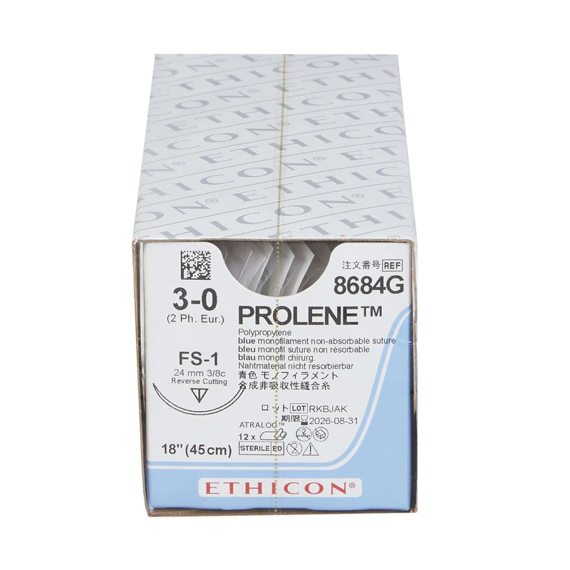 Prolene™ Polypropylene FS-1 3/8 Circle Reverse Cutting Needle Size 3-0 Monofilament | SurgiMac Dental Supply