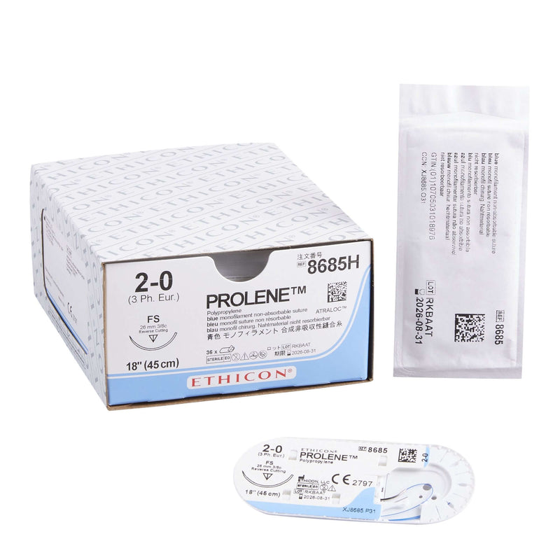 Prolene™ Polypropylene FS 3/8 Circle Reverse Cutting Needle Size 2-0 Monofilament | SurgiMac Dental Supply