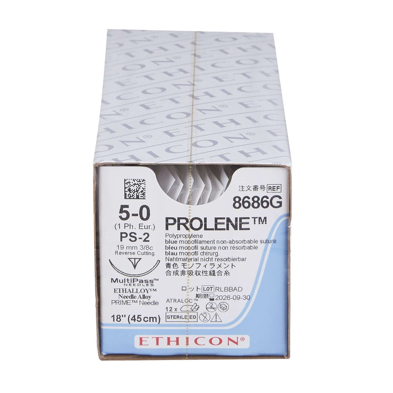 Prolene™ Polypropylene PS-2 3/8 Circle Precision Reverse Cutting Needle Size 5-0 Monofilament | SurgiMac Dental Supply