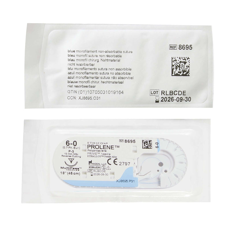 Prolene™ Polypropylene P-3 3/8 Circle Precision Reverse Cutting Needle Size 6-0 Monofilament | SurgiMac Dental Supply
