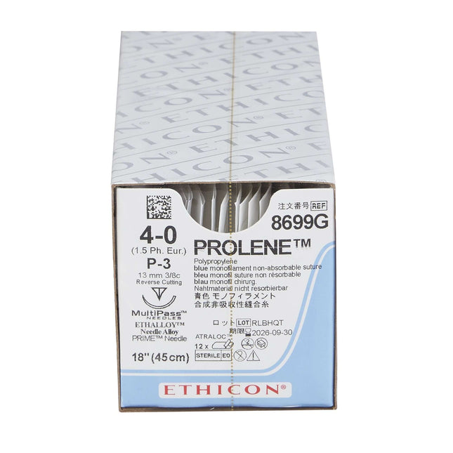 SurgiMac Prolene™ Polypropylene P-3 3/8 Circle Precision Reverse Cutting Needle Size 4-0 Monofilament, MacSuture, 12/Pk | SurgiMac Dental Supply