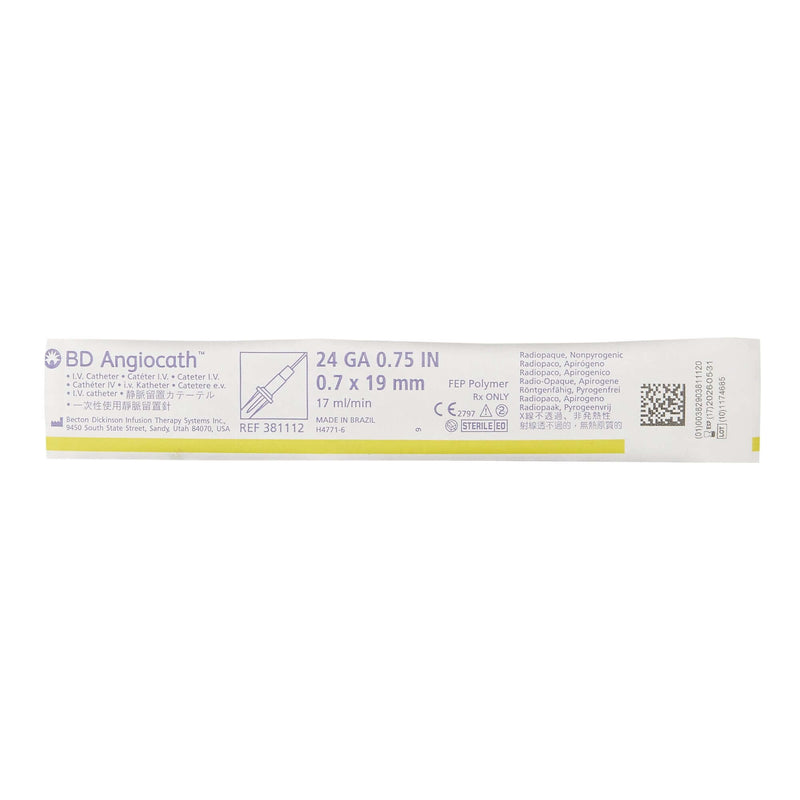 BD Angiocath 24G Peripheral IV Catheter 0.75