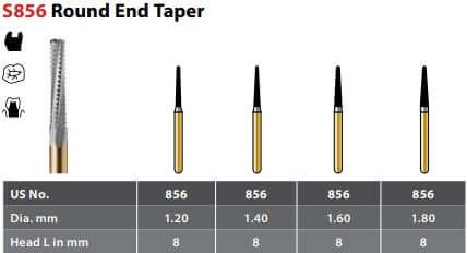 Alpen/Speedster Alpen Speedster C&B Prep, #856-016 Round End Taper Shaped | SurgiMac Dental Supply