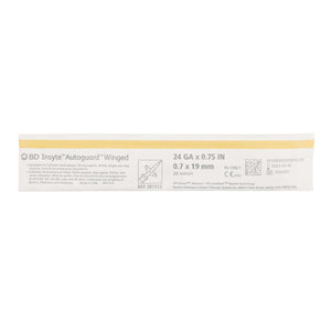 BD Peripheral IV Catheter Insyte Autoguard 24 Gauge 0.75 Inch Retracting Safety Needle 381512-1