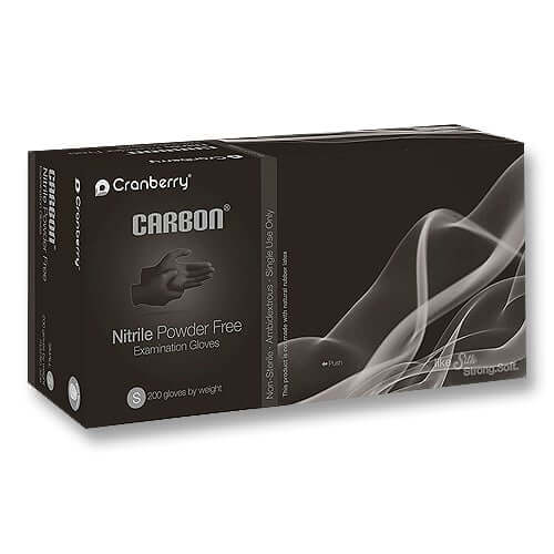 Carbon Nitrile Exam Gloves: X-LARGE Powder-Free 200/Pk Finger Textured, Black | SurgiMac Dental Supply