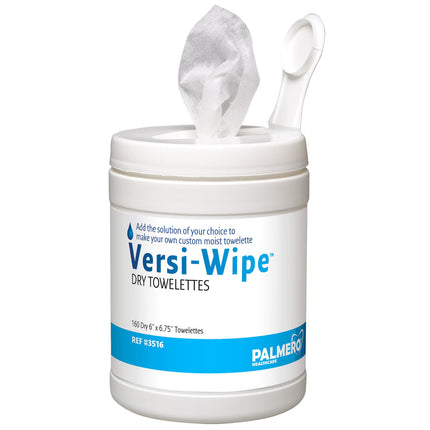 Versi-Wipe Dry Towelettes, 6" x 6-3/4", 160ct/can, 12can/cs