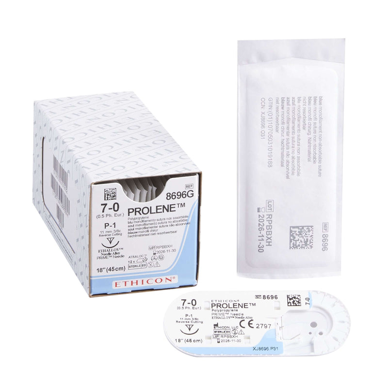 Prolene™ Polypropylene P-1 3/8 Circle Precision Reverse Cutting Needle Size 7-0 Monofilament | SurgiMac Dental Supply