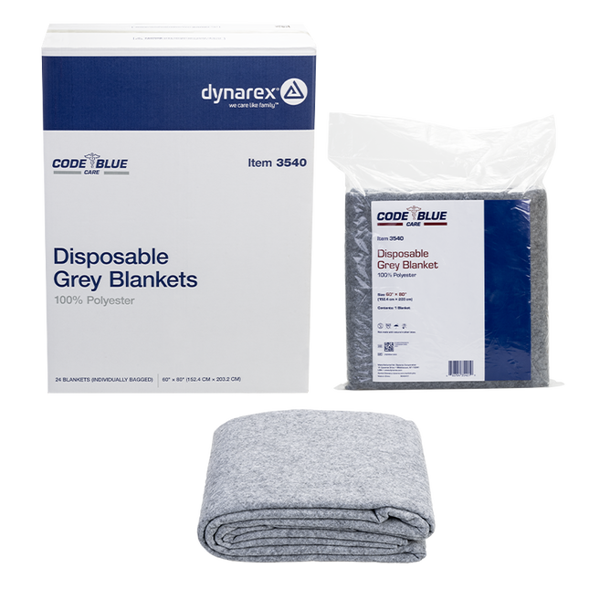 Dynarex Disposable Grey Blanket - 100% Polyester