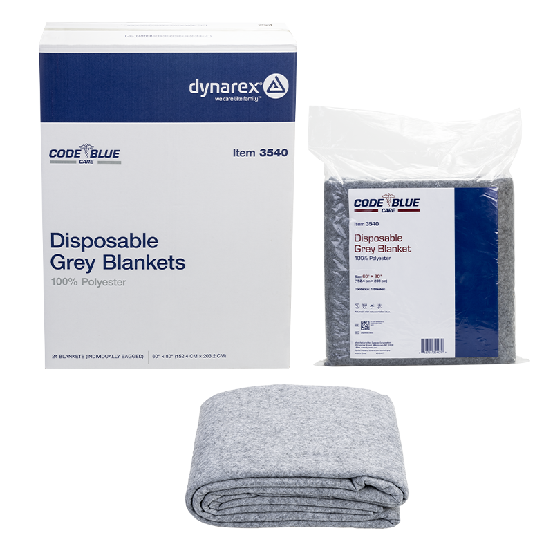 Dynarex Disposable Grey Blanket - 100% Polyester