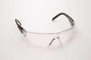 Safety Glasses, Black Frame/Clear Lens. Universal Size, 12/cs 3553