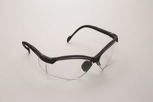 Safety Glasses, Black Frame/Clear Lens. Universal Size, 12/cs 3560BL