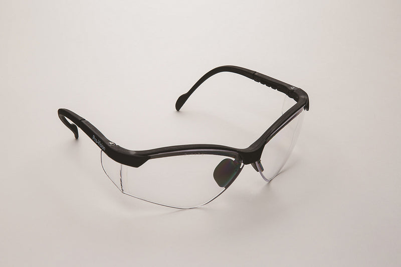 Safety Glasses, Black Frame/Clear Lens. Universal Size, 12/cs 3560BL