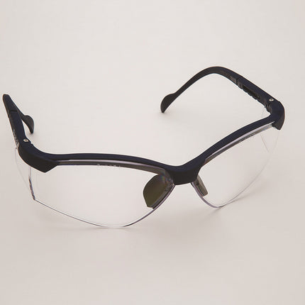 Safety Glasses, Blue Frame/Clear Lens. Universal Size, 12/cs