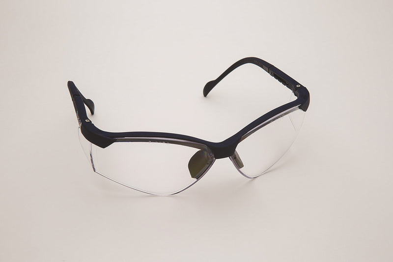 Safety Glasses, Blue Frame/Clear Lens. Universal Size, 12/cs 3560B