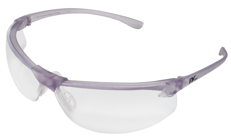 Wraparound Safety Glasses, Lavender Frame/Clear Lens, Small/Narrow & Medium Fit, 12/bx 3604LC
