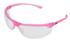 Wraparound Safety Glasses, Pink Frame/Clear Lens, Small/Narrow & Medium Fit, 12/bx