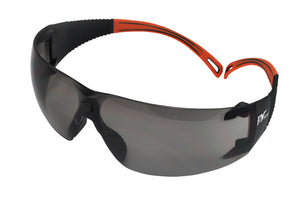 Wraparound Safety Glasses, Black Frame/Orange Tips/Grey Lens, Universal Size, 12/bx 3609OG