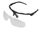 Wraparound Safety Glasses, Black Frame/Clear Lens, Universal Size, 12/bx