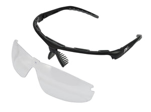Wraparound Safety Glasses, Black Frame/Clear Lens, Universal Size, 12/bx 3613C