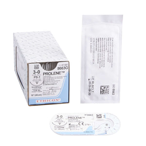 Prolene™ Polypropylene PS-1 3/8 Circle Reverse Cutting Needle Size 3-0 Monofilament | SurgiMac Dental Supply