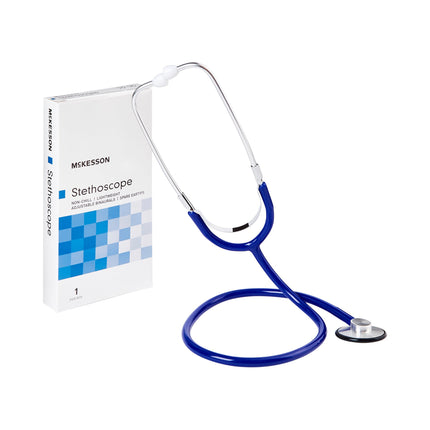 General Exam Stethoscope McKesson Royal Blue 1-Tube 21 Inch Tube Single Sided Chestpiece