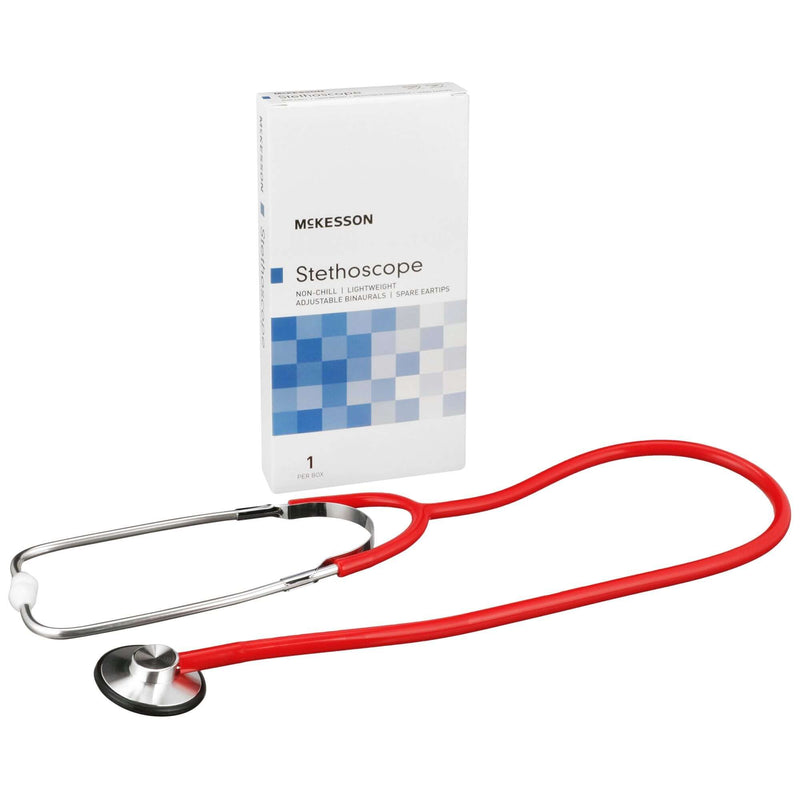 General Exam Stethoscope McKesson Red 1-Tube 21 Inch Tube Single Sided Chestpiece | SurgiMac Dental Supply
