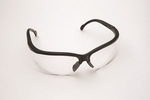 Safety Glasses, Black Frame/Clear Lens. Full Size, 12/cs 3707