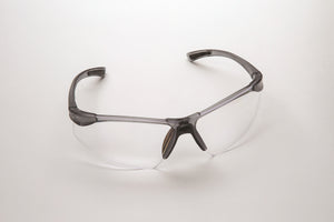 Safety Glasses, Grey Frame/Clear Lens, Universal Size, 12/cs 3710C