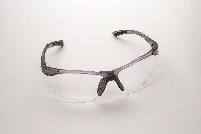 Safety Glasses, Grey Frame/Clear Lens, Universal Size, 12/cs 3710C