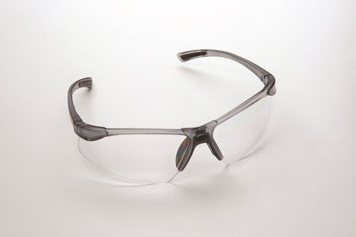 Bifocal Safety Glasses, Grey Frame/Clear Lens, +1.5 Diopter, 12/cs