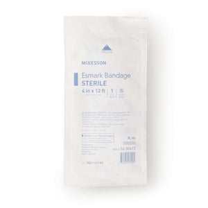 Esmark Compression Bandage McKesson 4 Inch X 4 Yard No Closure Blue Sterile High Compression | SurgiMac Dental Supply