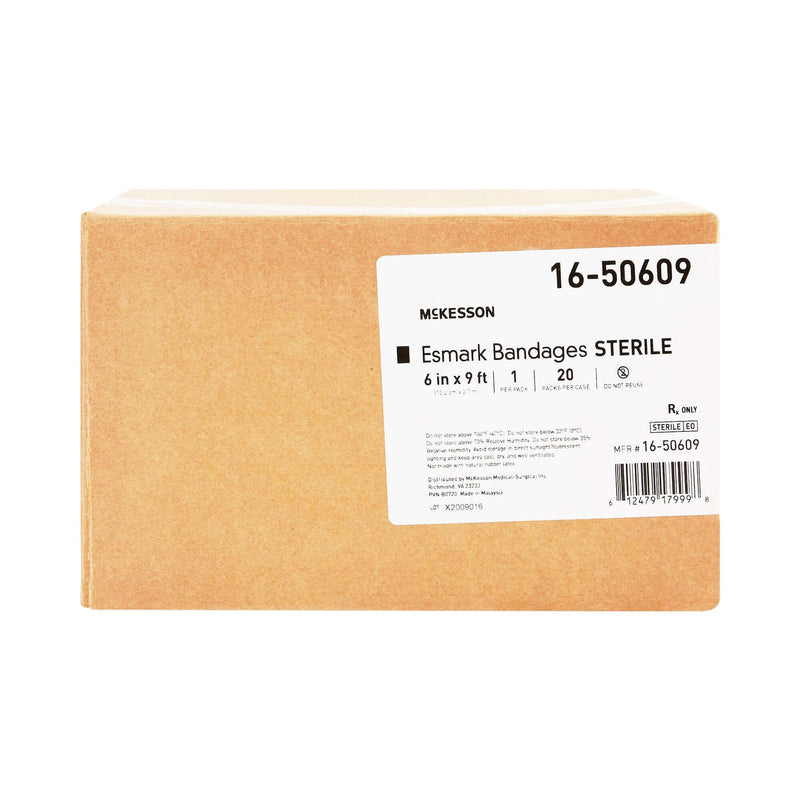 Esmark Compression Bandage McKesson 6 Inch X 3 Yard No Closure Blue Sterile High Compression | SurgiMac Dental Supply