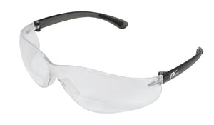 Bifocal Safety Glasses, Black Frame/Clear Lens. +2.5 Diopter, Universal Size, 12/bx 3770D
