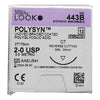 Absorbable Suture with Needle PolySyn Polyglycolic Acid C7 3/8 Circle Reverse Cutting Needle Size 2 - 0 Braided
