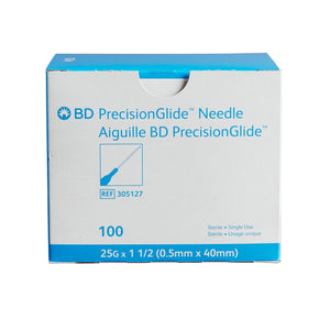 BD PrecisionGlide Hypodermic Needle 21G Regular Bevel Blue Wall - Non-Safety Design 305122-Bx