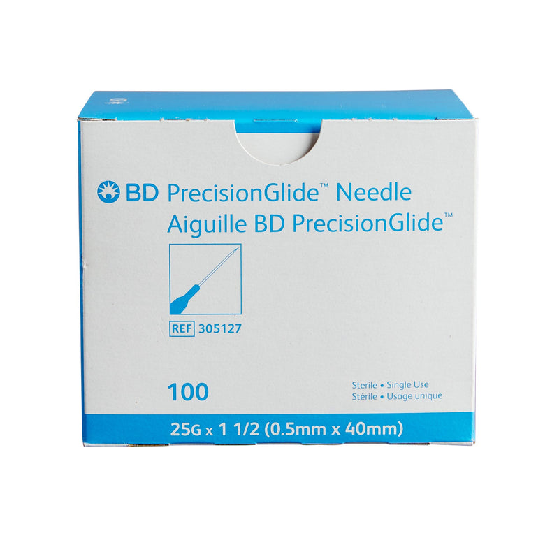 BD PrecisionGlide Hypodermic Needle 21G Regular Bevel Blue Wall - Non-Safety Design 305122-Bx