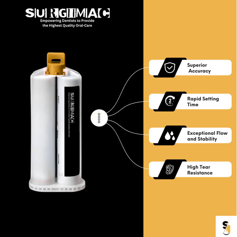 SurgiMac Bite Registration Material, Super Fast Set, 4 × 50ml Cartridges, MacBite, 1/Pk | SurgiMac Dental Supply