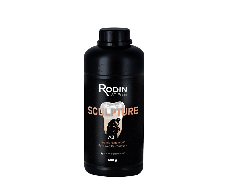 Rodin Sculpture Ceramic Nanohybrid 3D Printing Resin, Shade A3, 600gm Bottle, 1/Pk. | SurgiMac Dental Supply