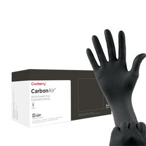 Carbon Air Nitrile Exam Gloves, Large, Powder Free, Non-Sterile, Black, 300/Box | SurgiMac Dental Supply