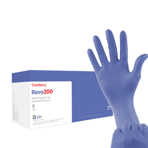 R200 Nitrile Gloves: X-SMALL Powder Free, Blue, Rolled Beaded Cuff, Finger | SurgiMac Dental Supply