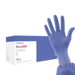 R200 Nitrile Gloves: MEDIUM Powder Free, Blue, Rolled Beaded Cuff, Finger | SurgiMac Dental Supply